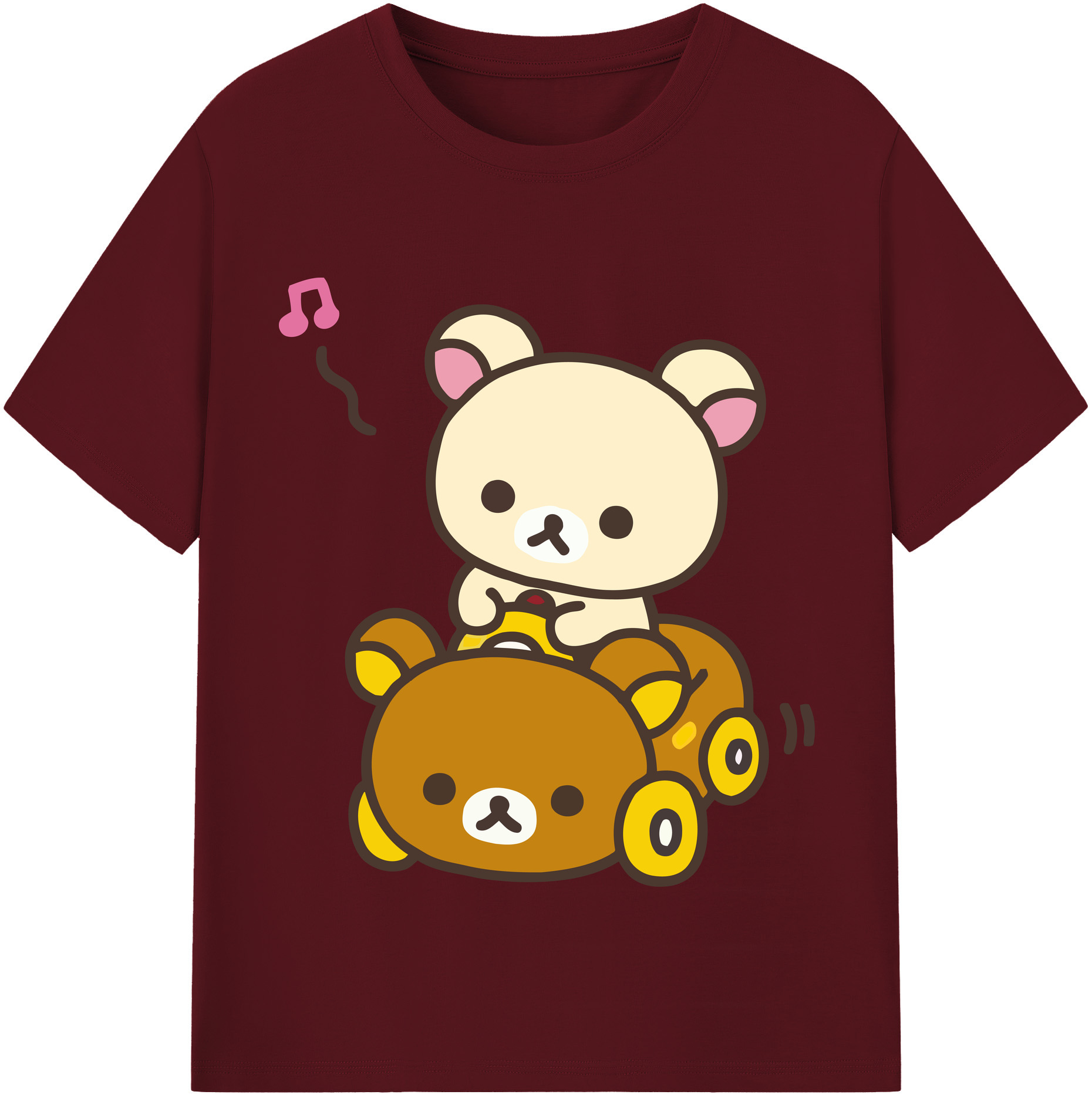 （画像用） リラックマ リラックマ キイロイトリ Rilakkuma Korilakkuma Kiiroitori 綿100％半袖Tシャツ（フロントプリント）